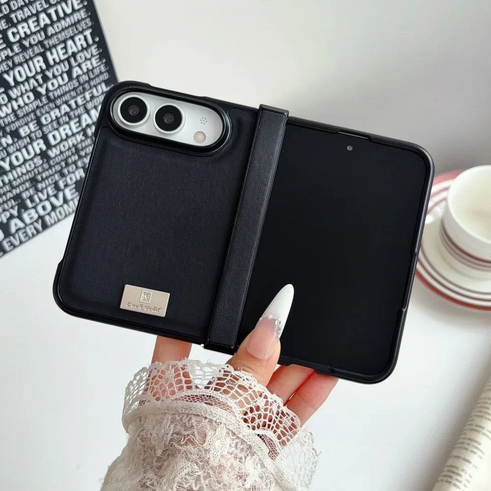 iPhone Duo メタルプレートモチーフケース (全7色) トレンド・カジュアル #261204