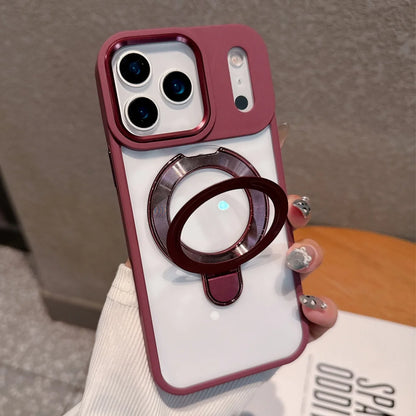 【リングスタンド】耐衝撃クリア×メタルリング付きスマホケース｜iPhone対応 #250304