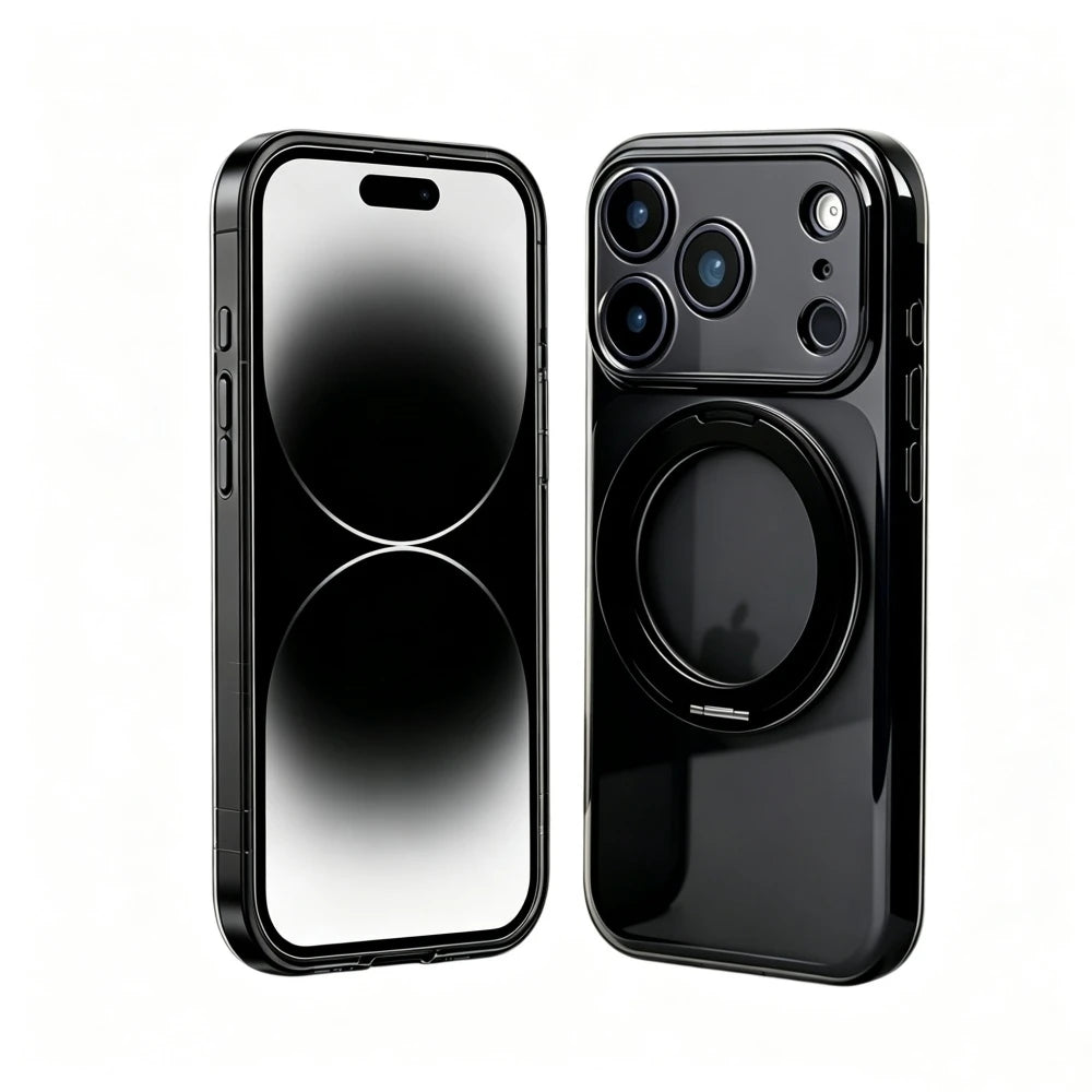 【360度回転リング付き】マット半透明 Magnet内蔵 iPhoneケース｜カラバリ・シンプル スタンド PCA #261278