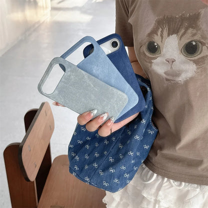 【デニムシリーズ】布素材デザイン カジュアルおしゃれ スマホケース｜iPhone対応 #251113