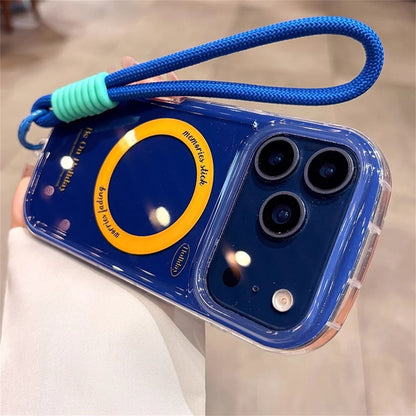 【Magnet内蔵】クリア カラーポップ ロープストラップ スマホケース｜iPhone対応 #250215