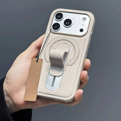 スライド式スタンド シンプル ストライプデザイン iPhoneケース｜背面ホールド付き #240121