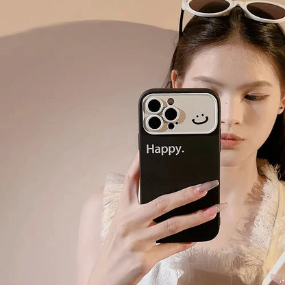 【ニコちゃんシリーズ】バイカラー Happy メッセージ ニコちゃん iPhoneケース #260305