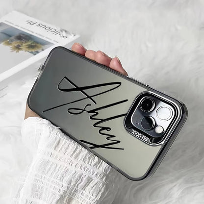 【カスタムNAMEシリーズ】ビッグ筆記体ネーム マットカラーケース｜iPhone対応 #241010
