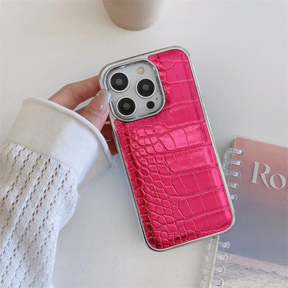 【クロコダイルシリーズ】光沢エナメル調 クロコ型押し スマホケース｜iPhone対応 #250916