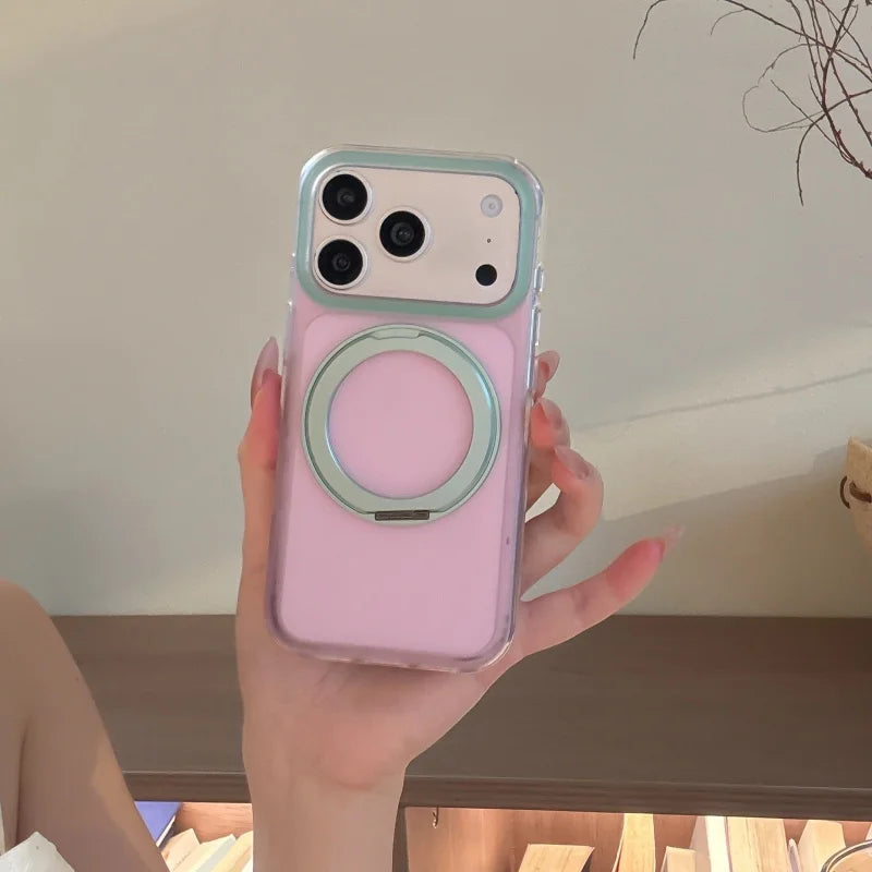 【パステル】バイカラー 360度回転 リングスタンド iPhoneケース｜淡色・マット PCA #261290