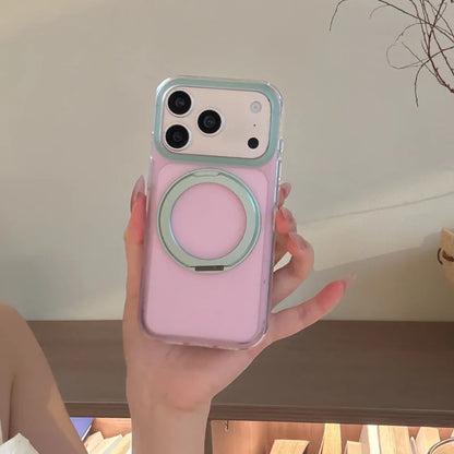 【パステル】バイカラー 360度回転 リングスタンド iPhoneケース｜淡色・マット PCA #261290