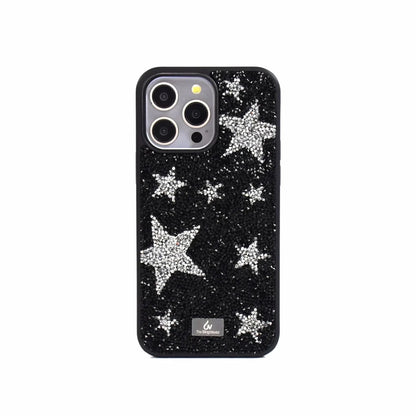 【キラキラビジューシリーズ】オールラインストーン スターモチーフ 星柄 グリッター デコ スマホケース｜iPhone対応 #260116