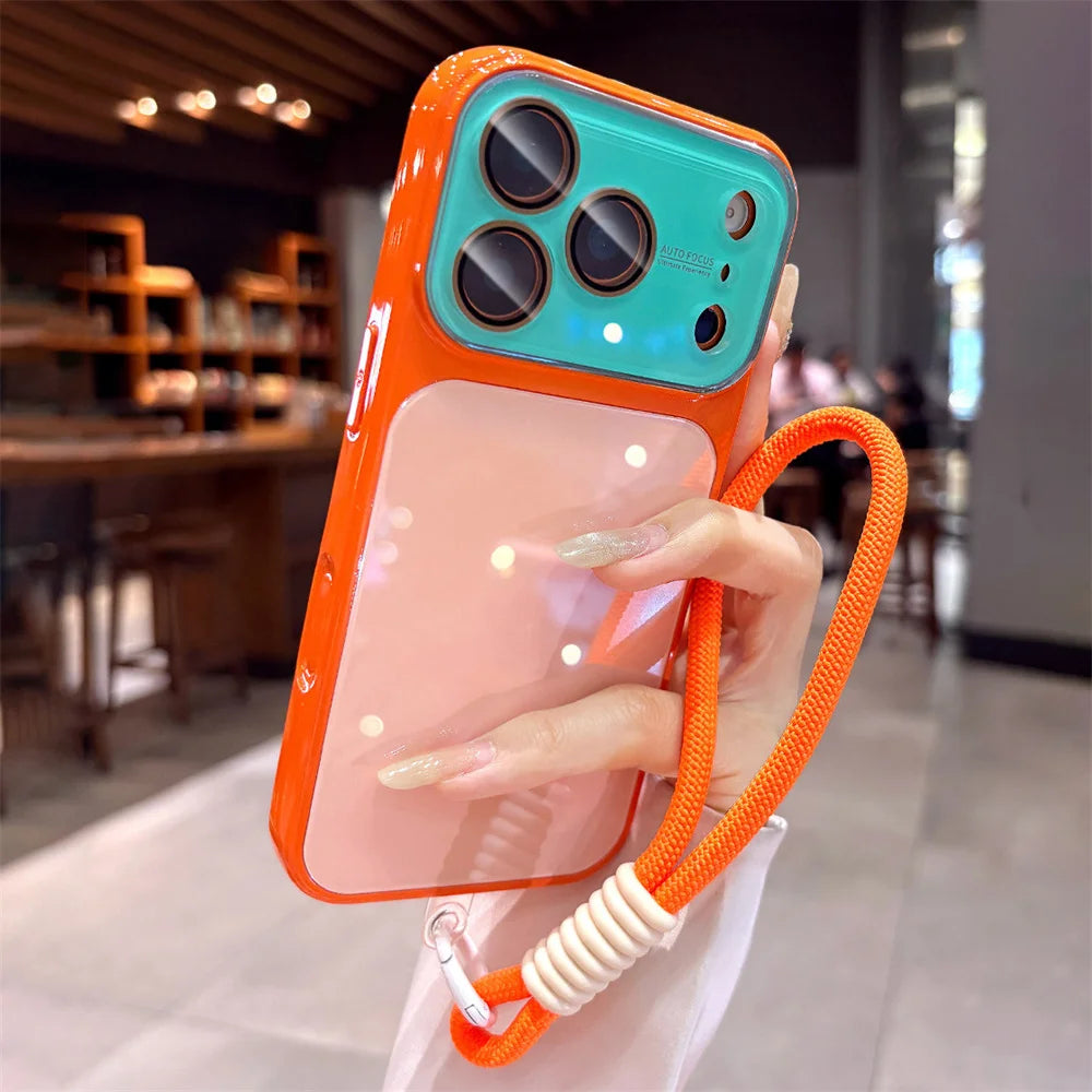 コントラストカラー ストラップ付き 光沢 iPhoneケース（耐衝撃 / カメラ保護）#261077