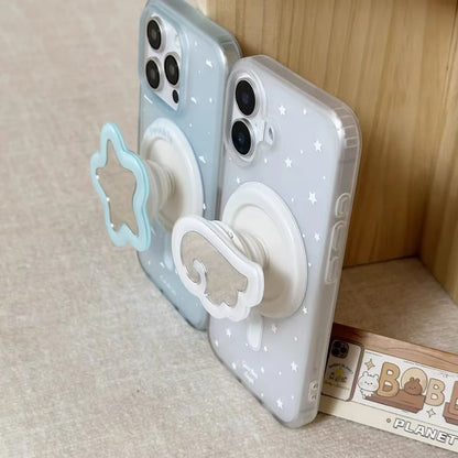【ウイング・スターホルダー】雲 クリア デザインケース｜iPhone対応 #250520