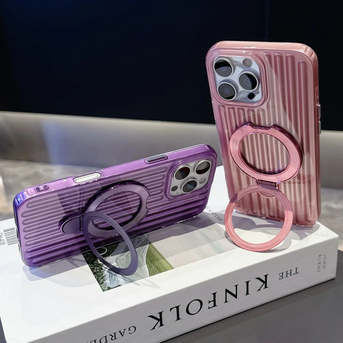 縦ライン ストライプ Magnet内蔵 リング付き iPhoneケース｜iPhone対応 #260524