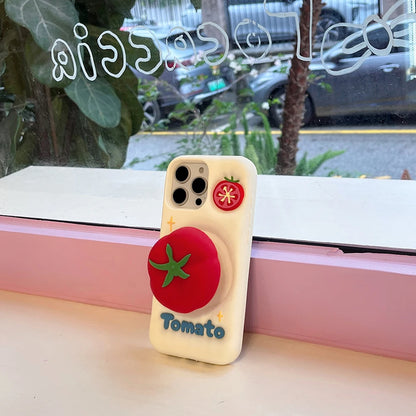【フルーツシリーズ】立体トマトデザイン ポップ3D スマホケース｜iPhone対応 #250830
