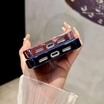 【Magnet内蔵】キラキラ グリッターラメ ストーン × マグネット対応 スマホケース｜iPhone対応 #250319