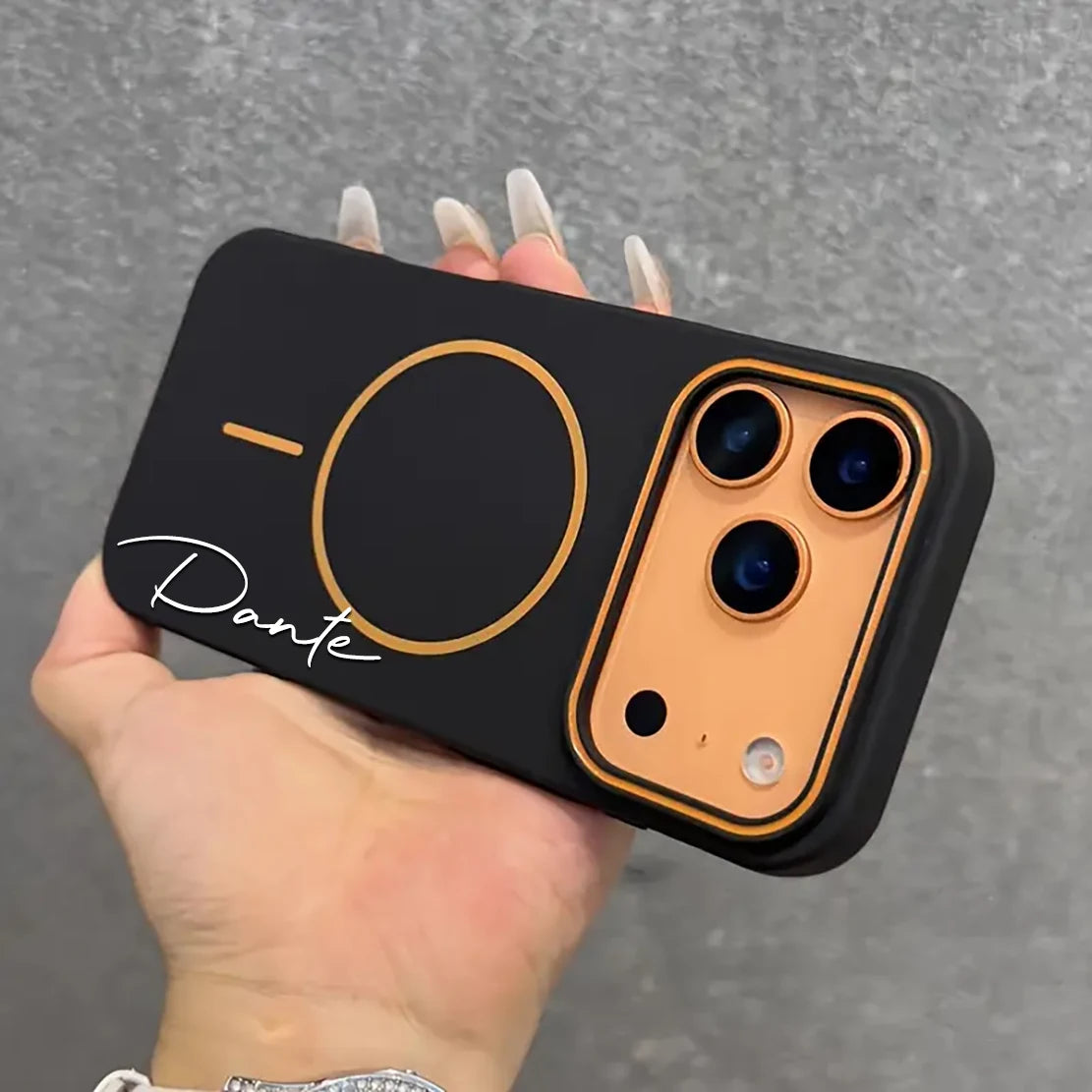 【カスタムシリーズ】マグネットリング内蔵 名入れ  ソフトスマホケース｜iPhone対応 #240723