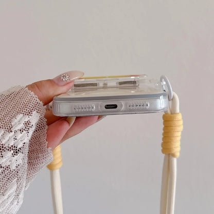 ワンちゃんチャーム ショルダーストラップ付き クリア iPhoneケース｜淡色・ゆめかわ #261262