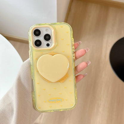 【ハートスタンド付き】クリアスマホケース｜iPhone対応 #250501