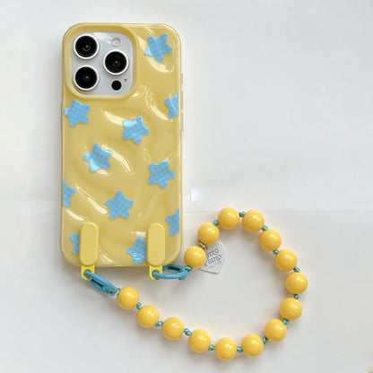 【スターシリーズ】立体3D 星柄 ポップデザイン ボールチェーン付 スマホケース｜iPhone対応 #251002