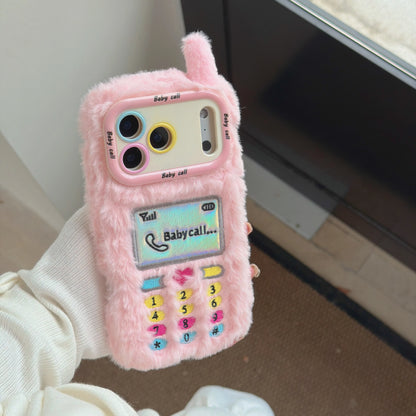 もこもこ ぬいぐるみ風 電話デザイン 韓国 かわいい｜iPhoneケース#260503