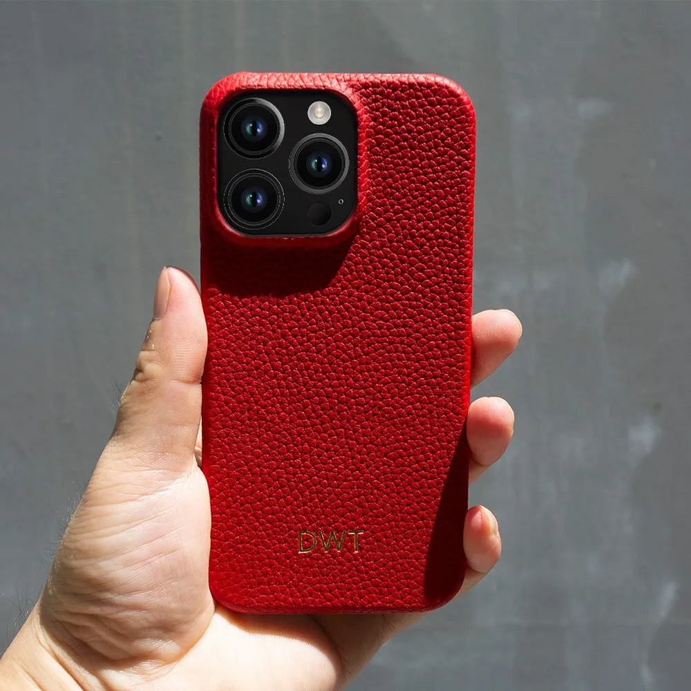 【本革シリーズ】名入れカスタム レザーiPhoneケース｜イニシャル刻印対応｜iPhone対応 #241012