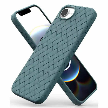 【シンプルシリーズ】編み込みレザー調 高級感おしゃれスマホケース｜iPhone対応 #251105