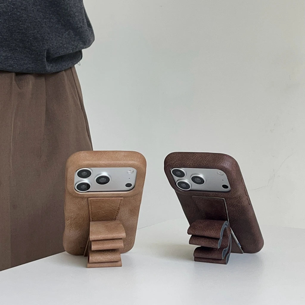 【ヴィンテージクラシカルリボン】レザーリボン×クラシックカラー スマホケース｜iPhone対応 #241222