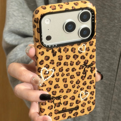 くまグリップ レオパード iPhoneケース｜ヒョウ柄・グリップ付き #240322