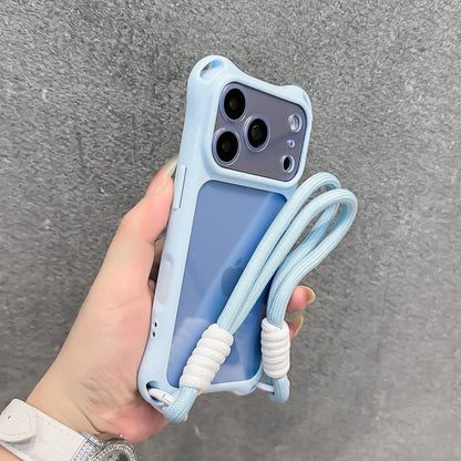 【ウェーブフレーム】クリアストラップ付き iPhoneケース (全8色) トレンド・ビビッド PCA #261211