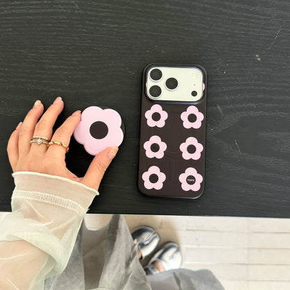 シックな黒ベース 花柄 立体的なフラワーモチーフ iPhoneケース｜上品エレガント #260074
