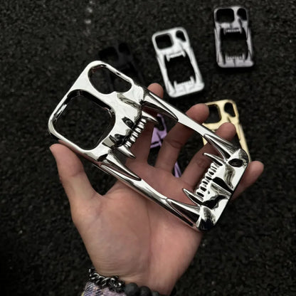 【メタリックファング】立体キバ × ミラーメタル スマホケース｜iPhone対応 #240812