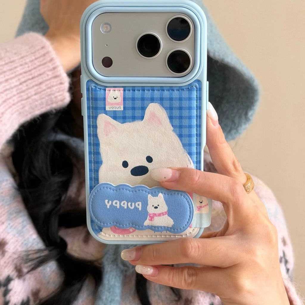 【キュートペット】ソフトレザー調 アニマル ポップカラー スマホケース｜iPhone対応 #240828