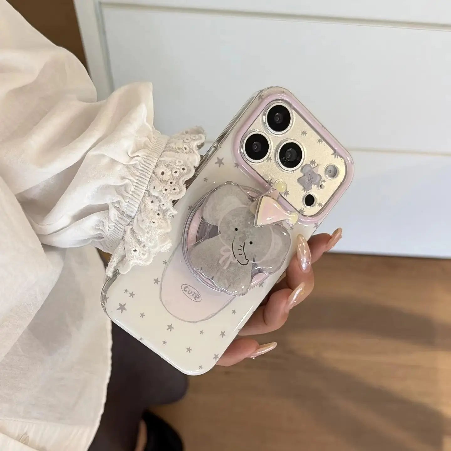 パーティーゾウ グリップ付き iPhoneケース｜クリアケース・Magnet内蔵 #230927