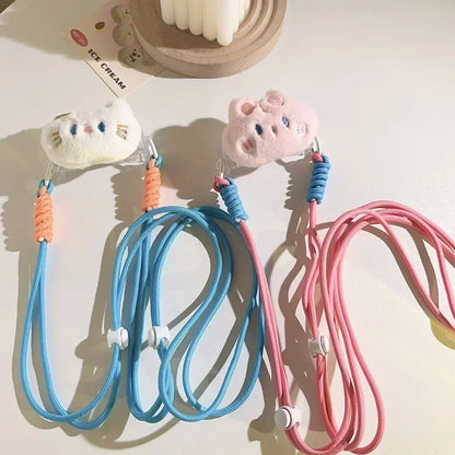【ストラップ】もこもこアニマル ロングショルダーストラップ (全5種) ぬいぐるみ・首掛けストラップ #261261　　