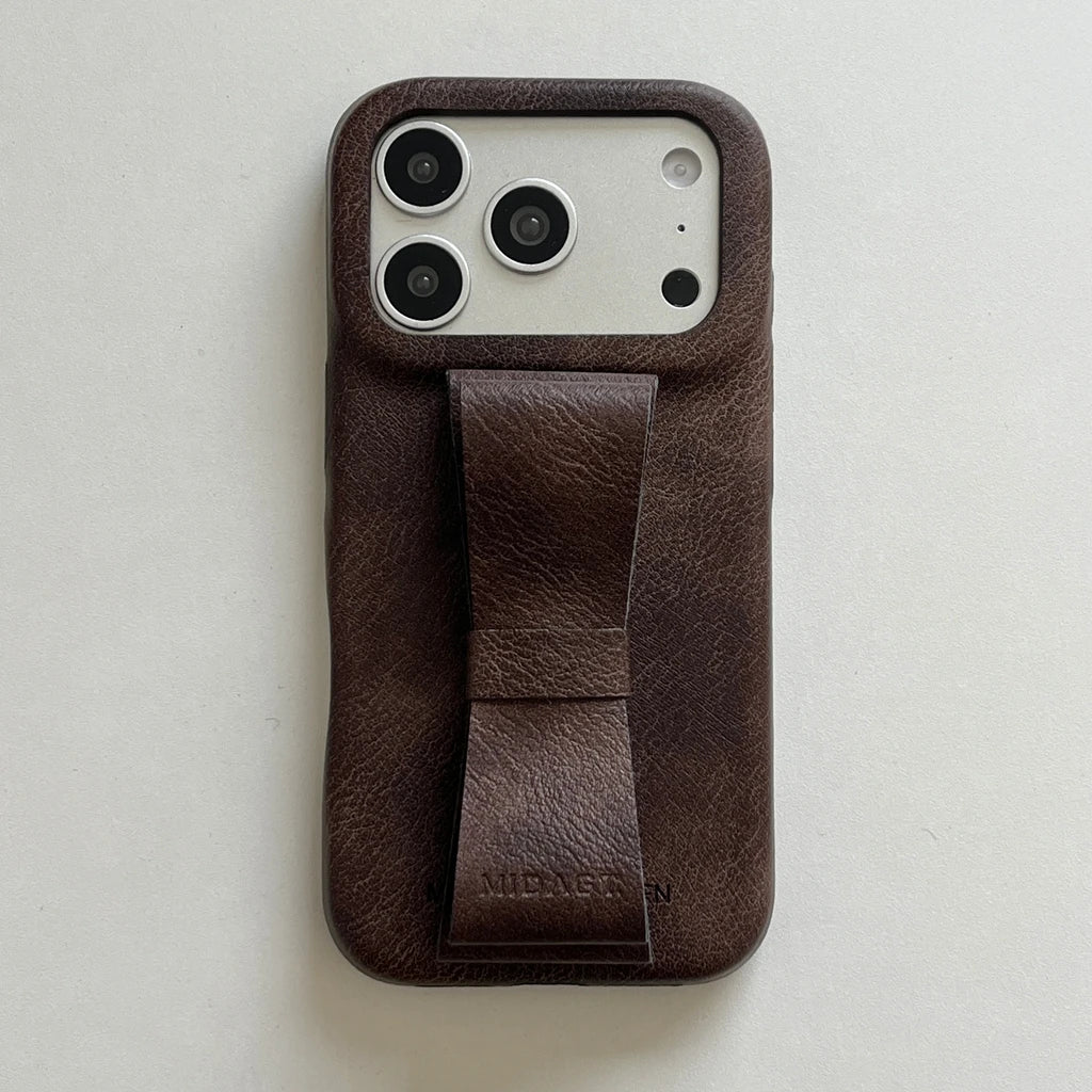 【ヴィンテージクラシカルリボン】レザーリボン×クラシックカラー スマホケース｜iPhone対応 #241222