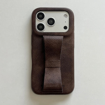 【ヴィンテージクラシカルリボン】レザーリボン×クラシックカラー スマホケース｜iPhone対応 #241222