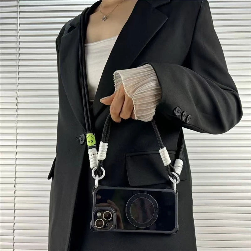 2WAYストラップ付き iPhoneケース おしゃれ リングスタンド #261127