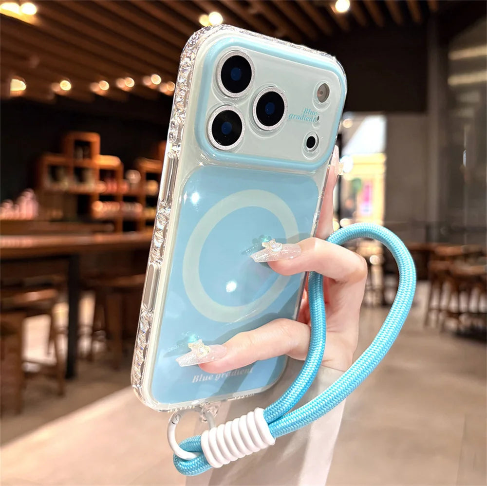 マグネット対応 ロープストラップ付き パステルカラー iPhoneケース #261070