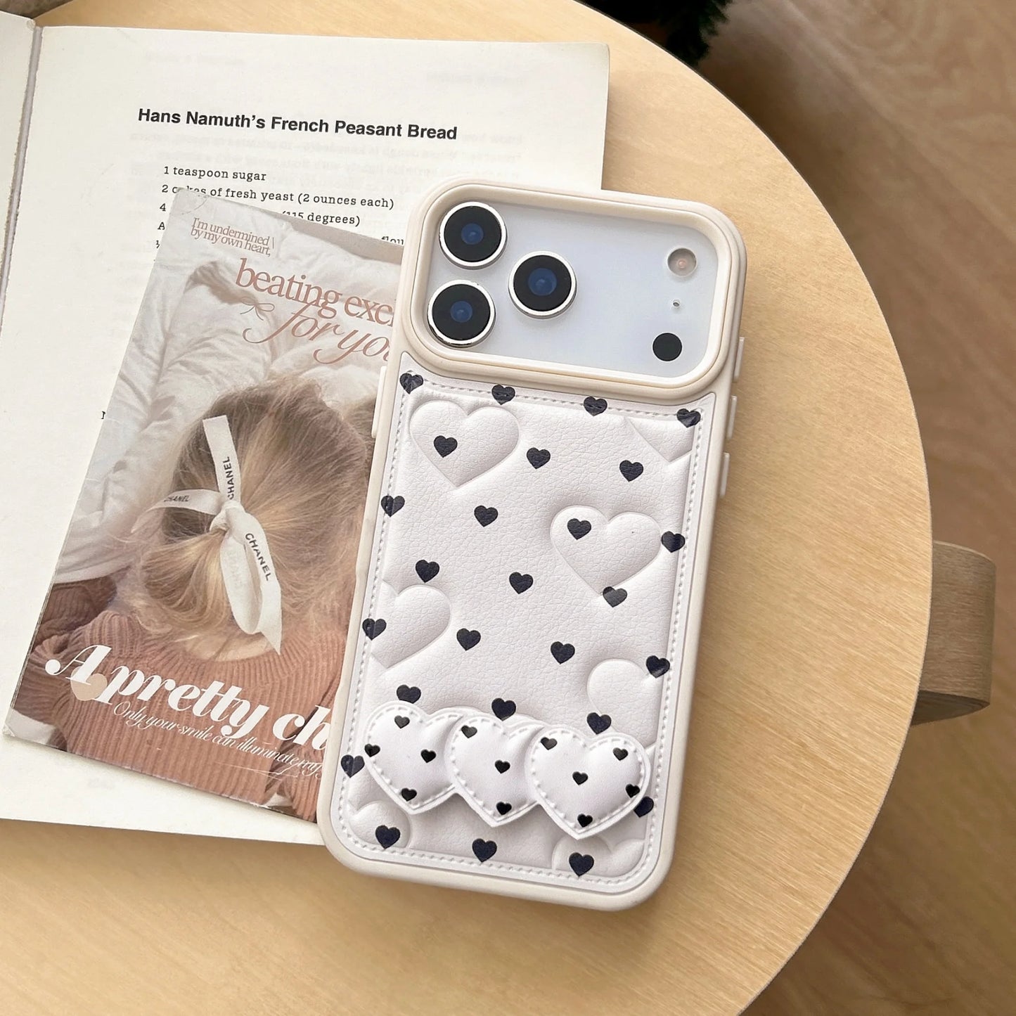 【ハートベルト】キルティング クリップスタンド付き スマホケース｜iPhone対応 #260204