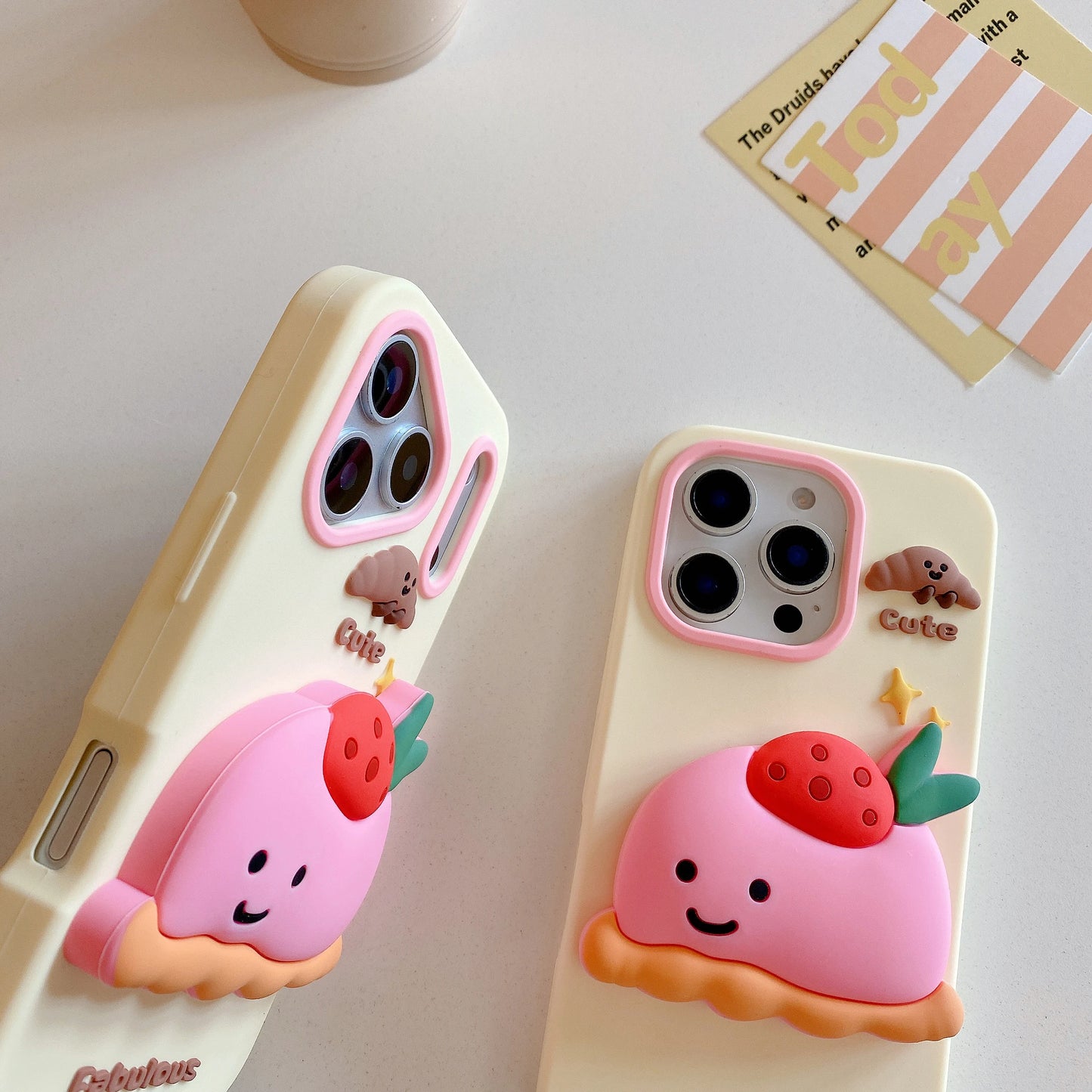 【ぷっくり3Dシリーズ】ドーナツ×プリン×プレッツェル 立体スイーツ ポップソケット スマホケース｜iPhone対応 #250212