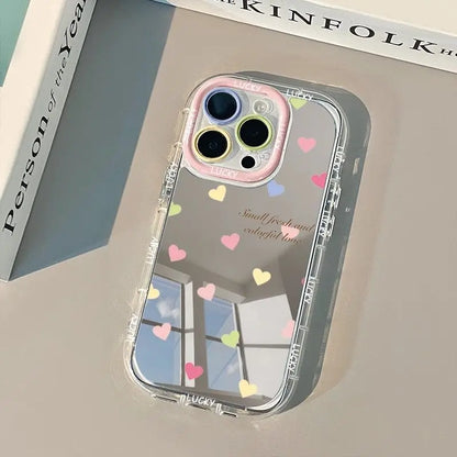 カラーハートデザイン ミラー スマホケース｜iPhone対応 #260528