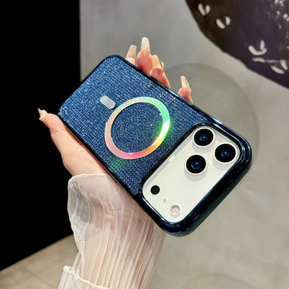 【Magnet内蔵】キラキラ グリッターラメ ストーン × マグネット対応 スマホケース｜iPhone対応 #250319