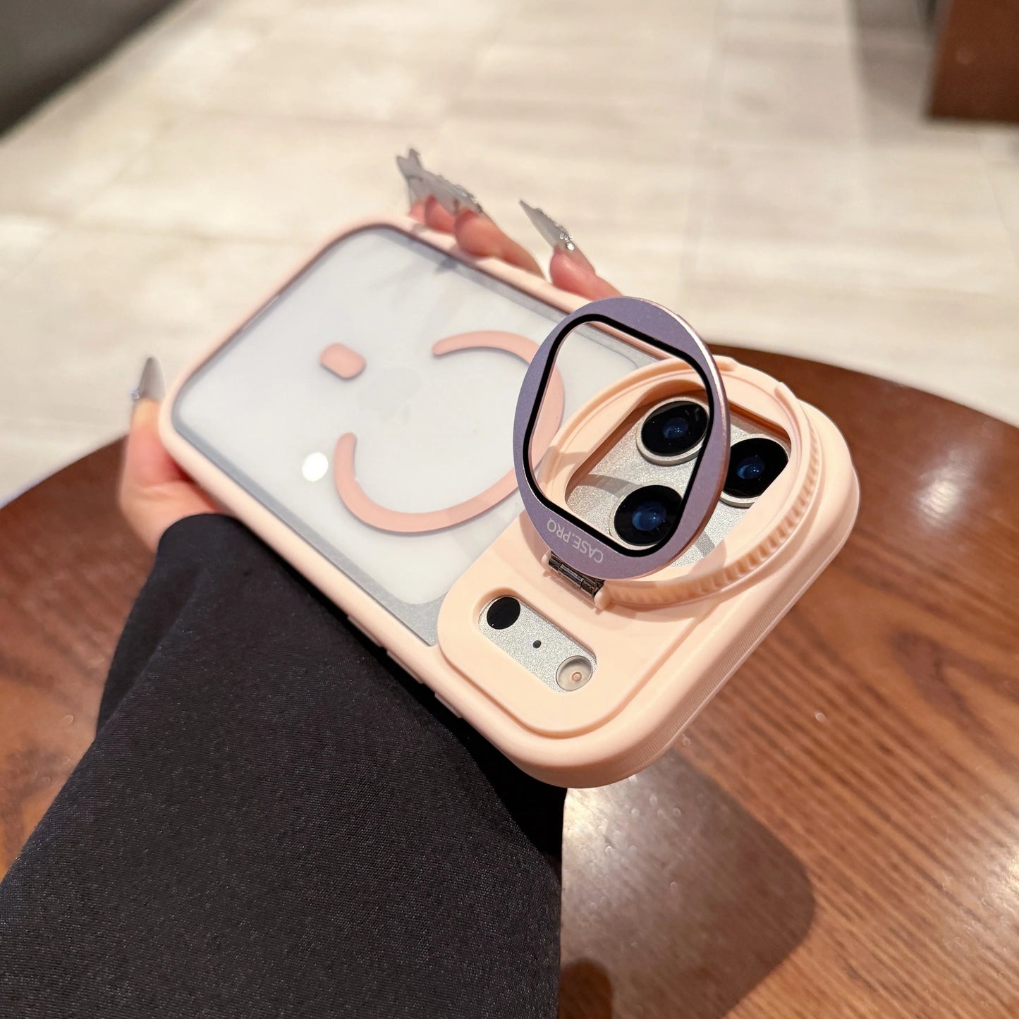 【Magnet対応】スケルトンガード 耐衝撃クリア × ストラップ スマホケース｜iPhone対応 #240824