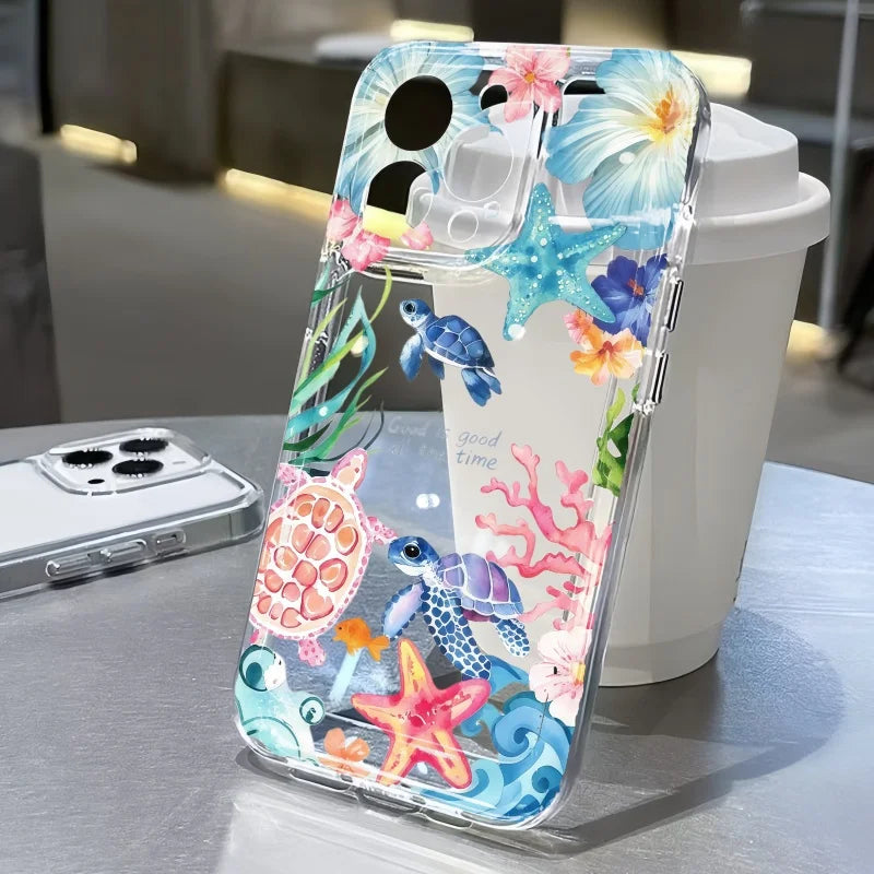 海の生き物 サンゴ柄デザイン iPhoneケース｜マリン・カラフル #260089
