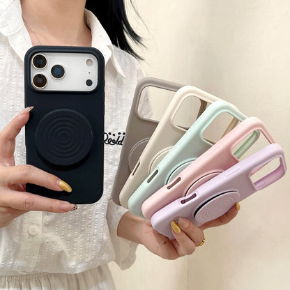 【スタンド付きシリーズ】くすみカラー シンプル無地 マット調スマホケース｜iPhone対応 #251031