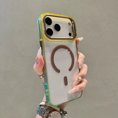 【グラデーションフレーム】 ワンタッチスタンド クリア スマホケース｜iPhone対応 #240902