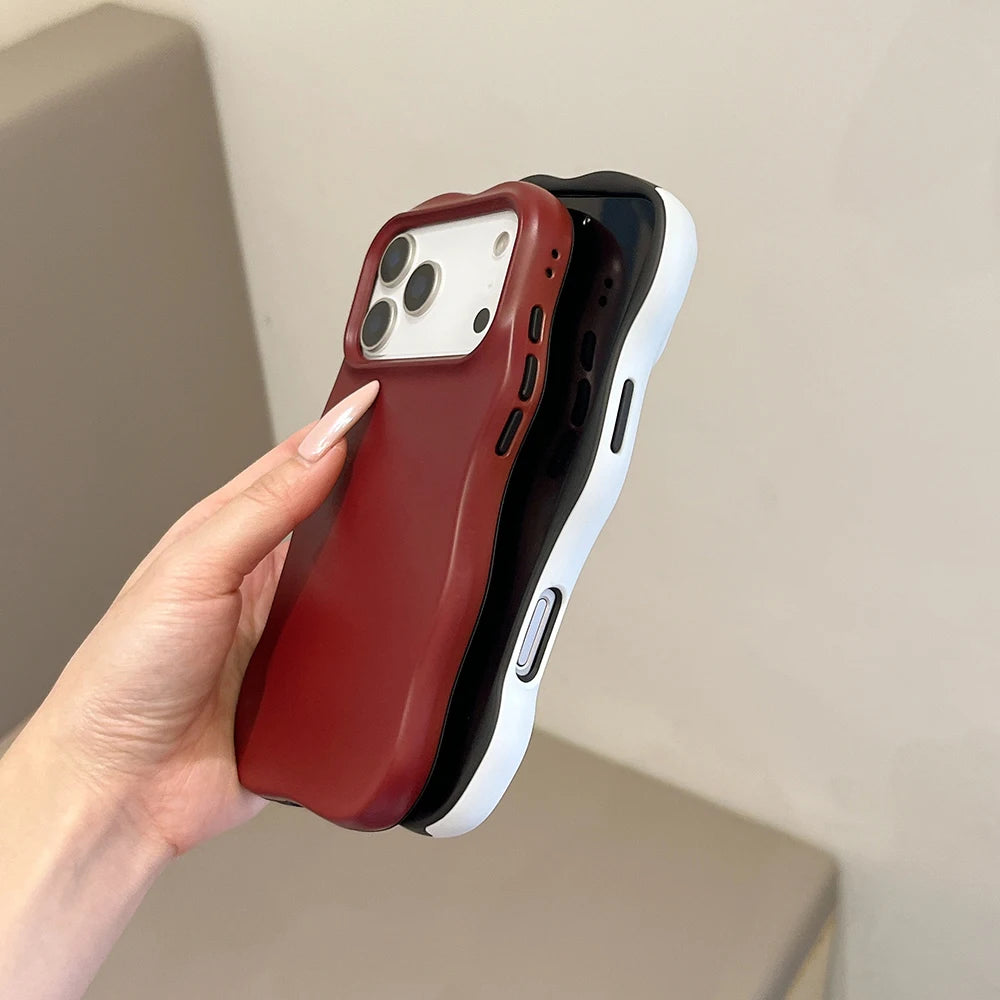 シンプル  無地 ウェーブフレーム iPhoneケース ソフトケース #260317
