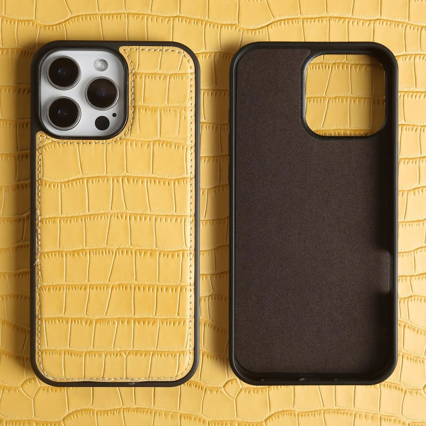 【本革シリーズ】クロコ型押し 本革プレミアムケース｜iPhone対応 #240920