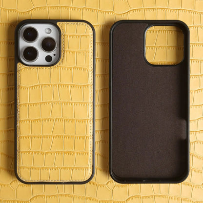 【本革シリーズ】クロコ型押し 本革プレミアムケース｜iPhone対応 #240920