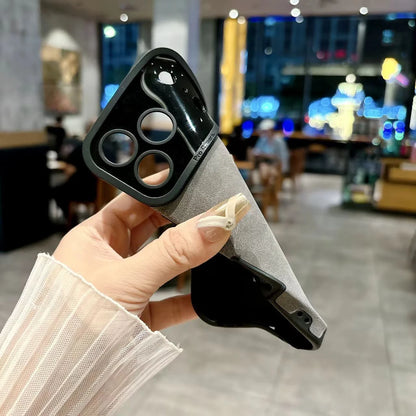 【カスタムシリーズ】ビッグ頭文字イニシャル 名入れ レザー調 ソフトスマホケース｜iPhone対応 #240721