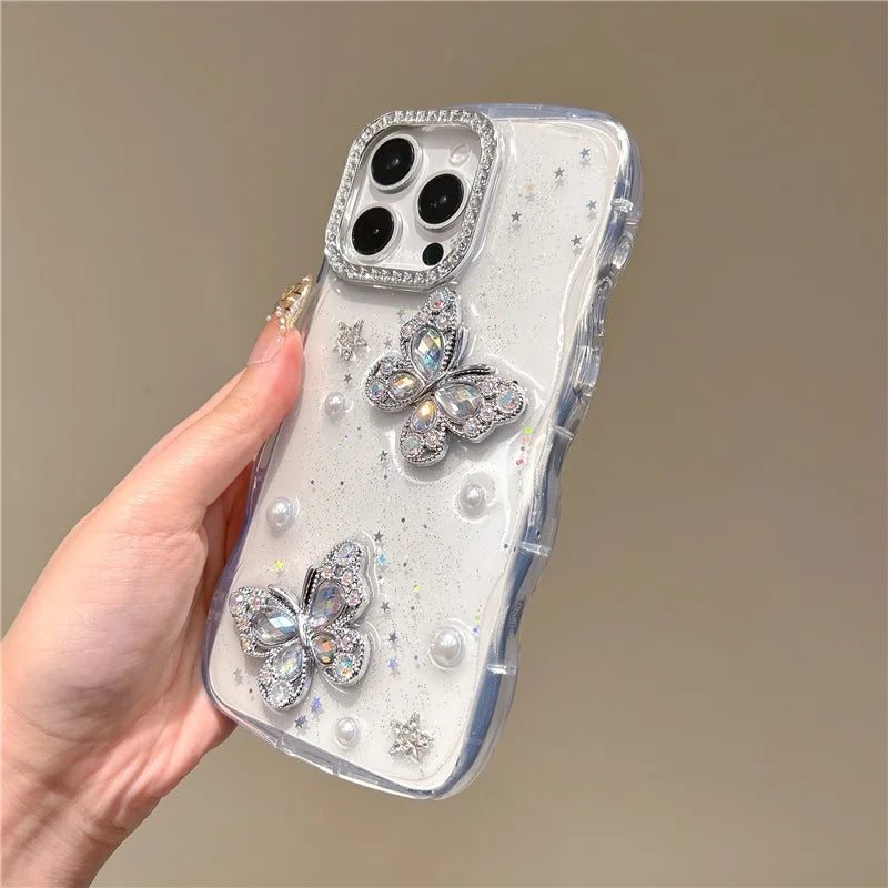 バタフライモチーフクリア iPhoneケース トレンド・クール　#261212
