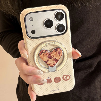 【ハートスタンド】アフタヌーン クッキー スイーツモチーフ × ハートスタンド スマホケース｜iPhone対応 #241225
